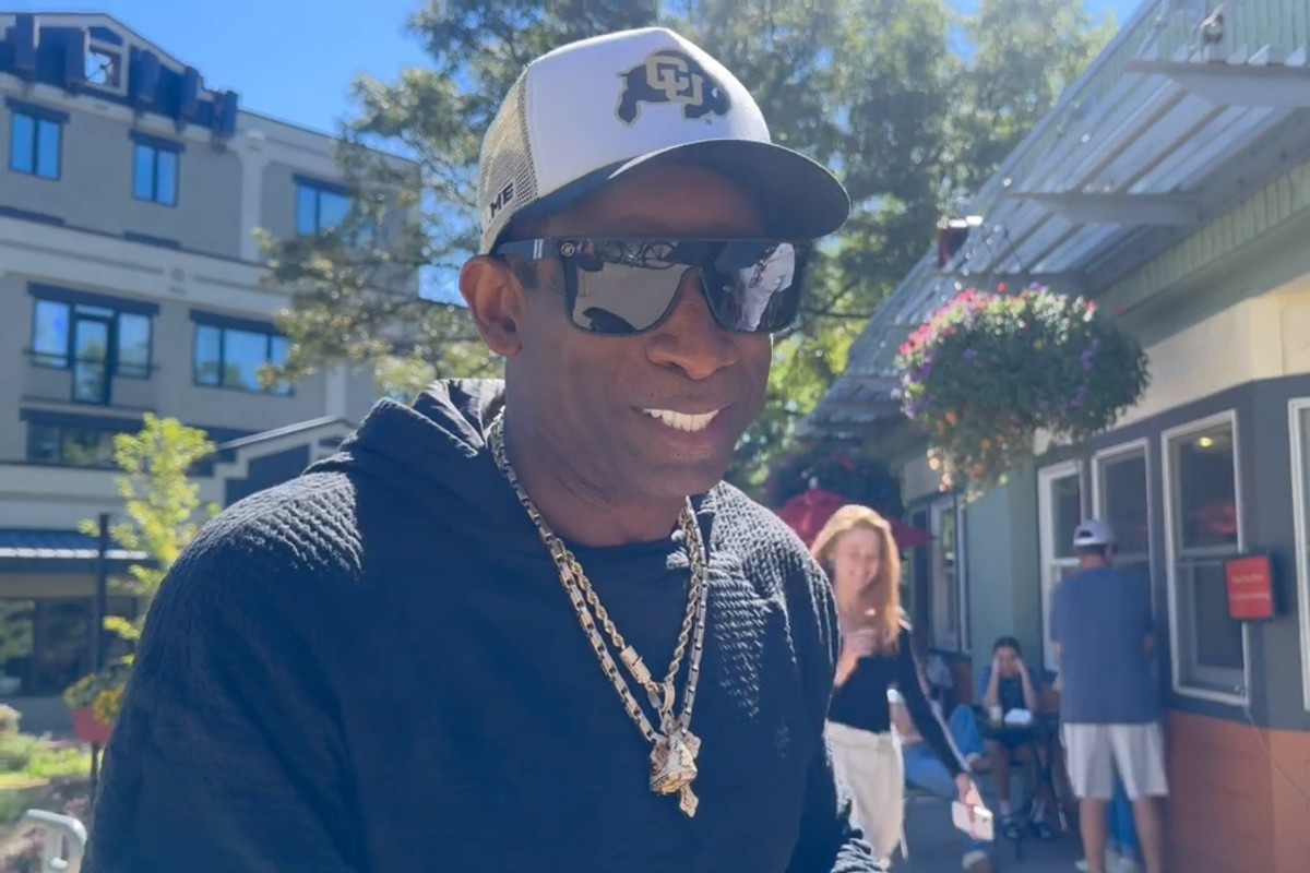 Deion Sanders on campus in Boulder